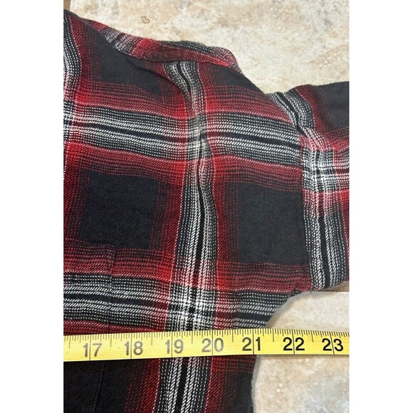Madewell Size M Courier Grunge Plaid Flannel ShirtDress Pockets Boho Fall - Picture 8 of 12